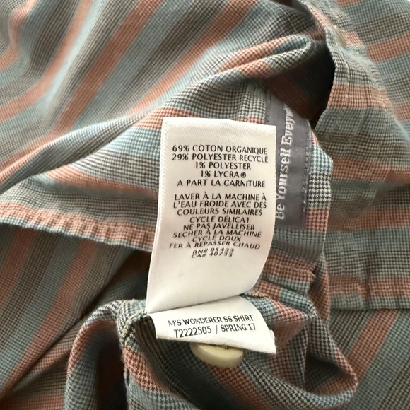 Toad & Co Dull Green & Orange Broken Striped Casual Outdoor Button Up Shirt XL - Picture 7 of 7